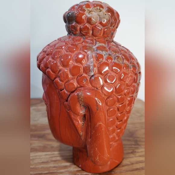 3.3 lbs Red Jasper Crystal Buddha Head, 6 inches - Picture 5 of 15